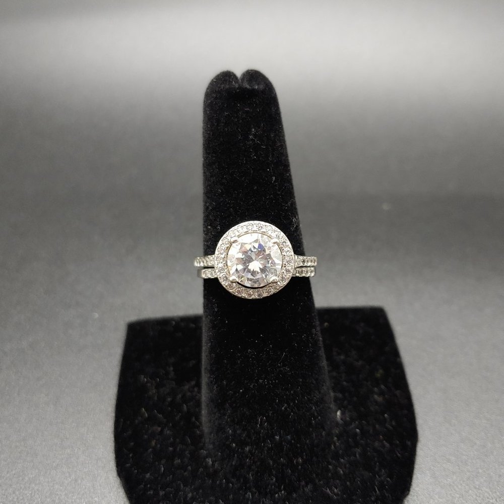 Silver CZ Wedding Set
